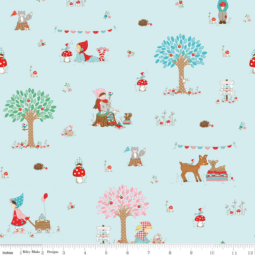 Whimsical Woodland Main Aqua