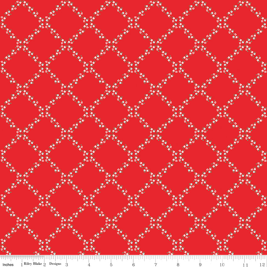 Whimsical Woodland Lattice Red