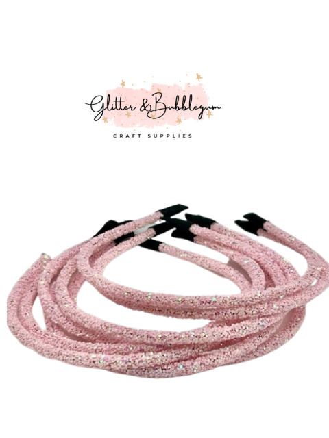 Lt Pink Chunky Glitter Headband