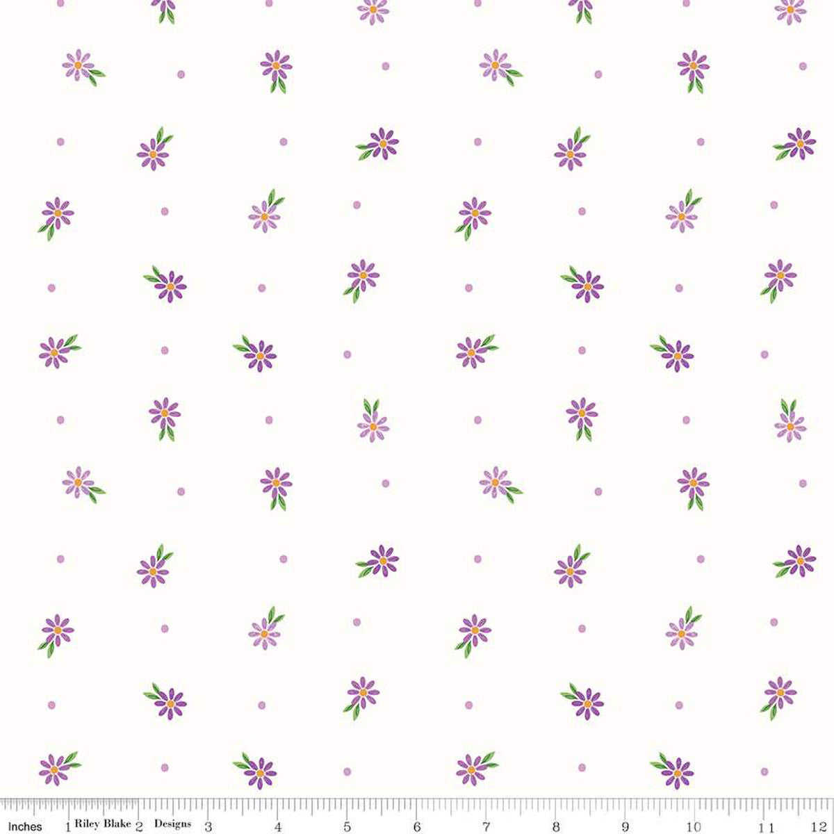 Strength In Lavender Ditsy White