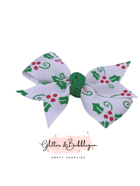 Pigtail Bow 10 pack Holly