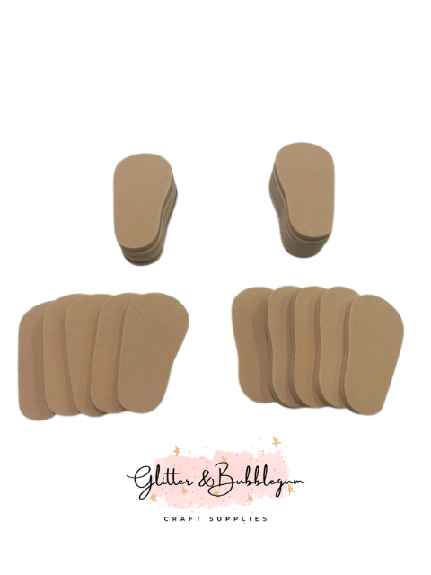 5mm Doll shoe soles to make shoes for 18 inch dolls such as American Girl in beige to make 10 pair.