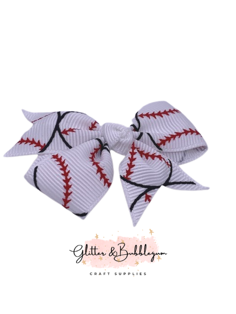 Pigtail Bow 10 pack Baseball