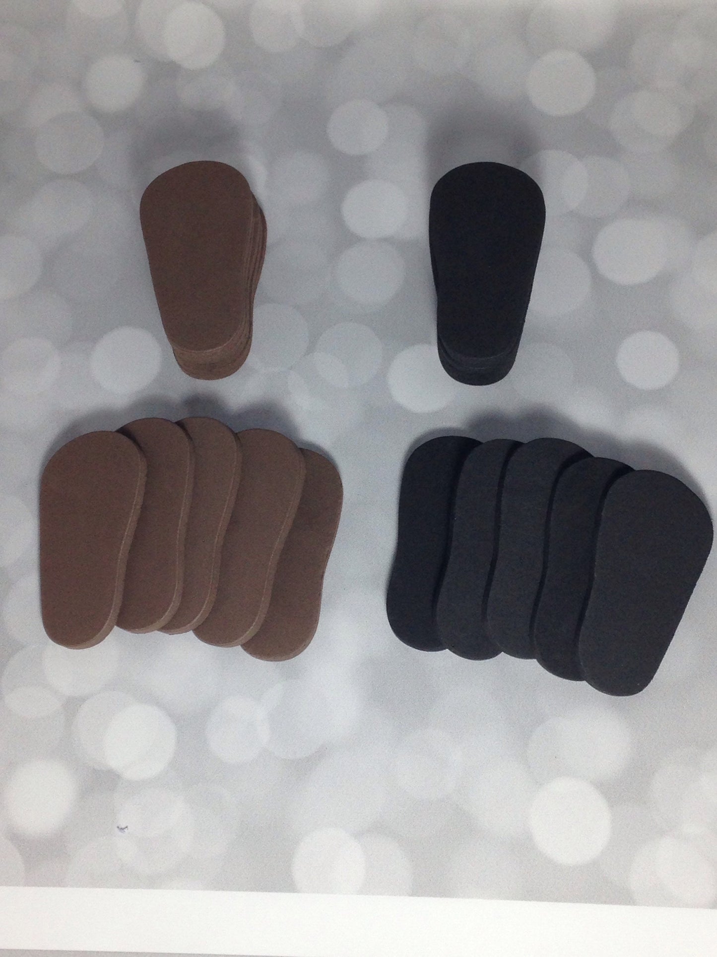 5mm Doll shoe soles to make shoes for 18 inch dolls black and brown 10 pack