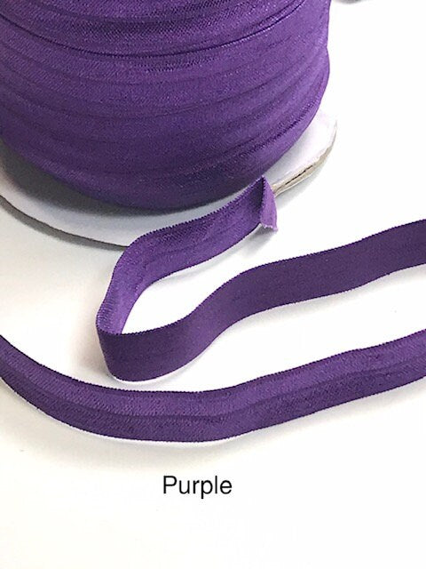 Fold Over Elastic Purple 5/8 inch wide