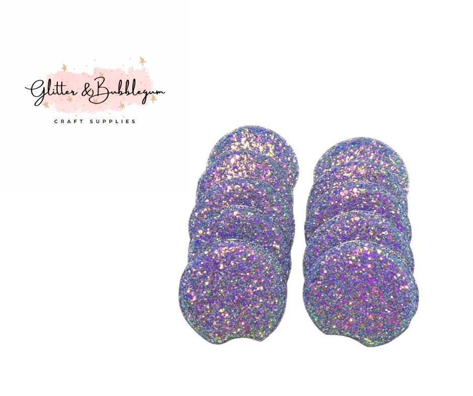 Mouse Ears 2 3/4 inch Purple Chunky Glitter