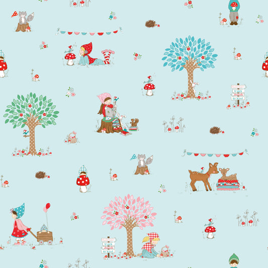 Whimsical Woodland Main Aqua