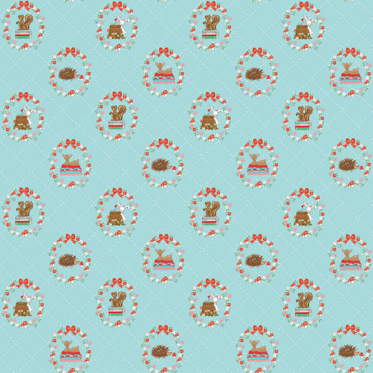Whimsical Woodland Animals Aqua