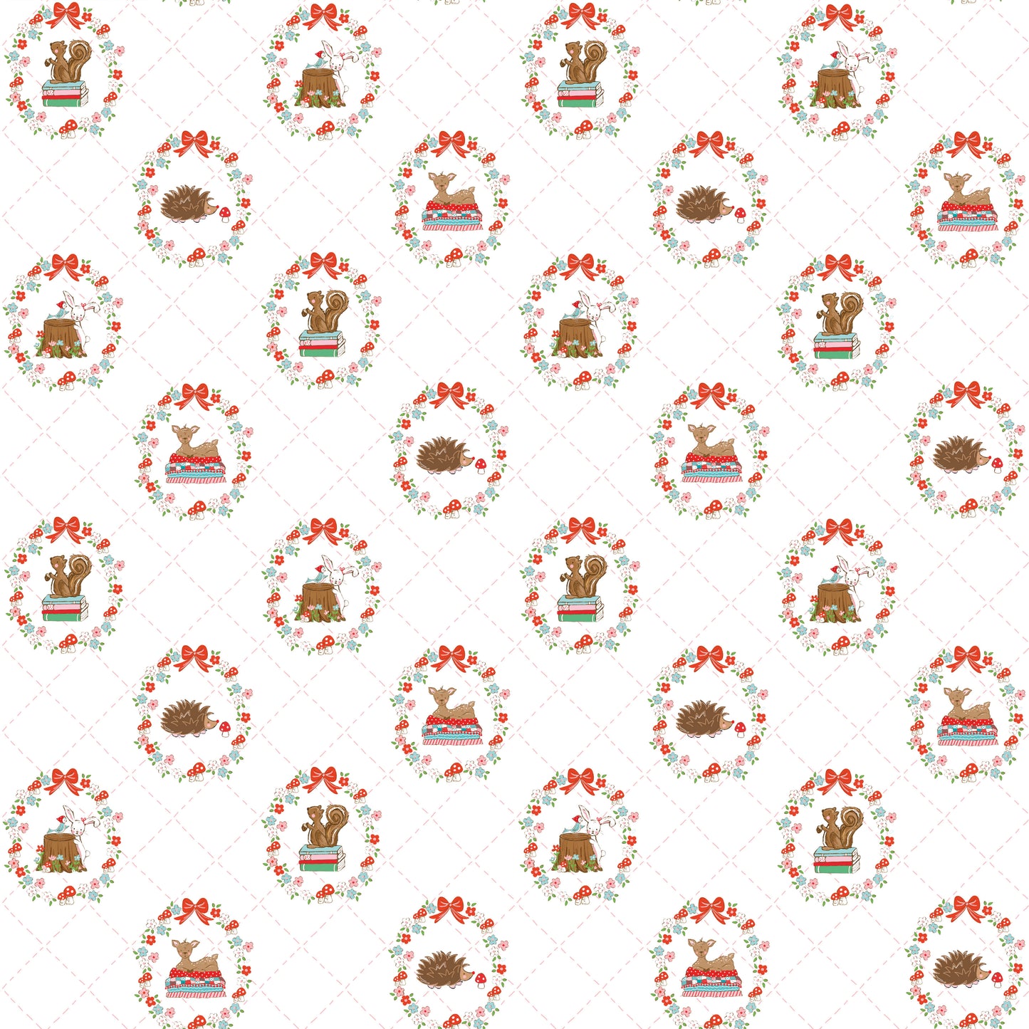 Whimsical Woodland Animals White