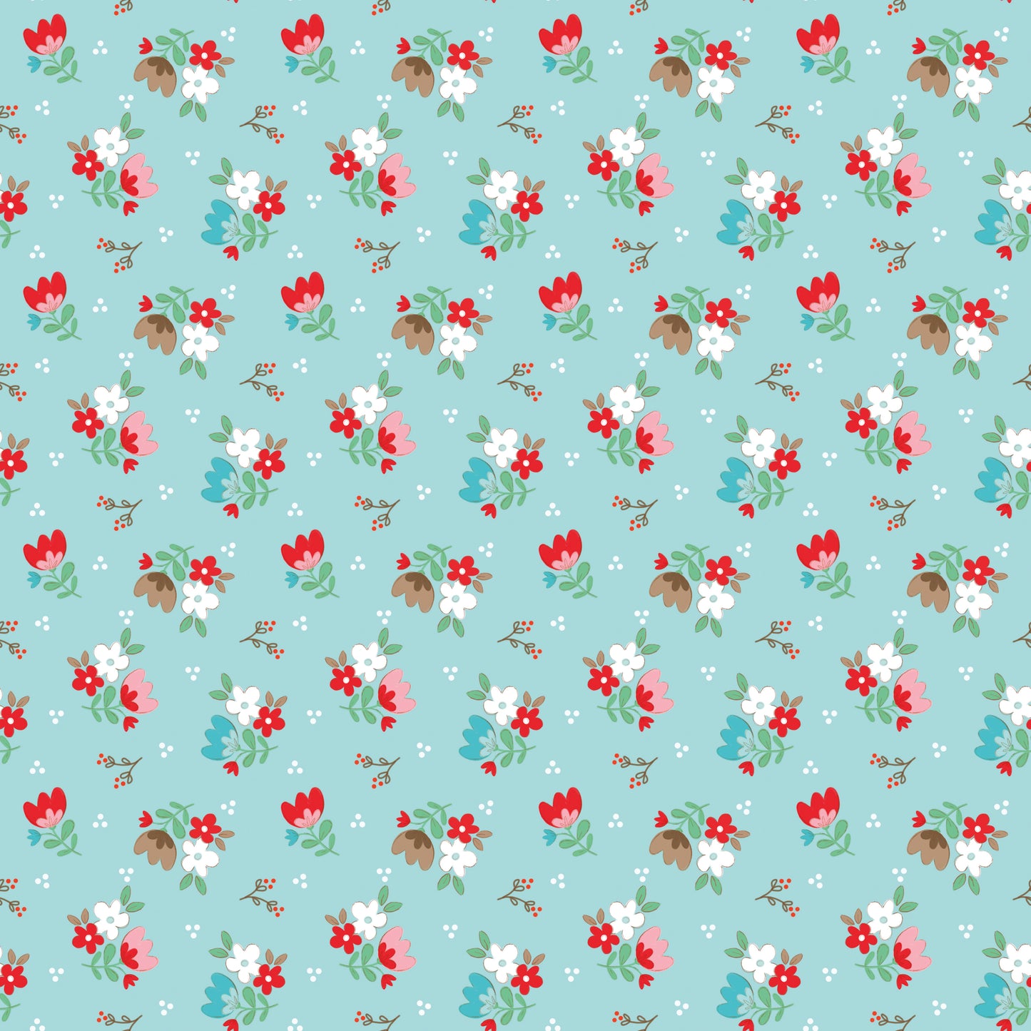Whimsical Woodland Floral Aqua