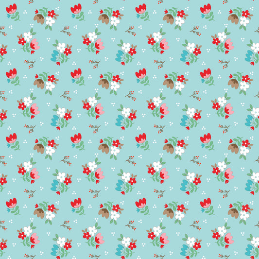 Whimsical Woodland Floral Aqua