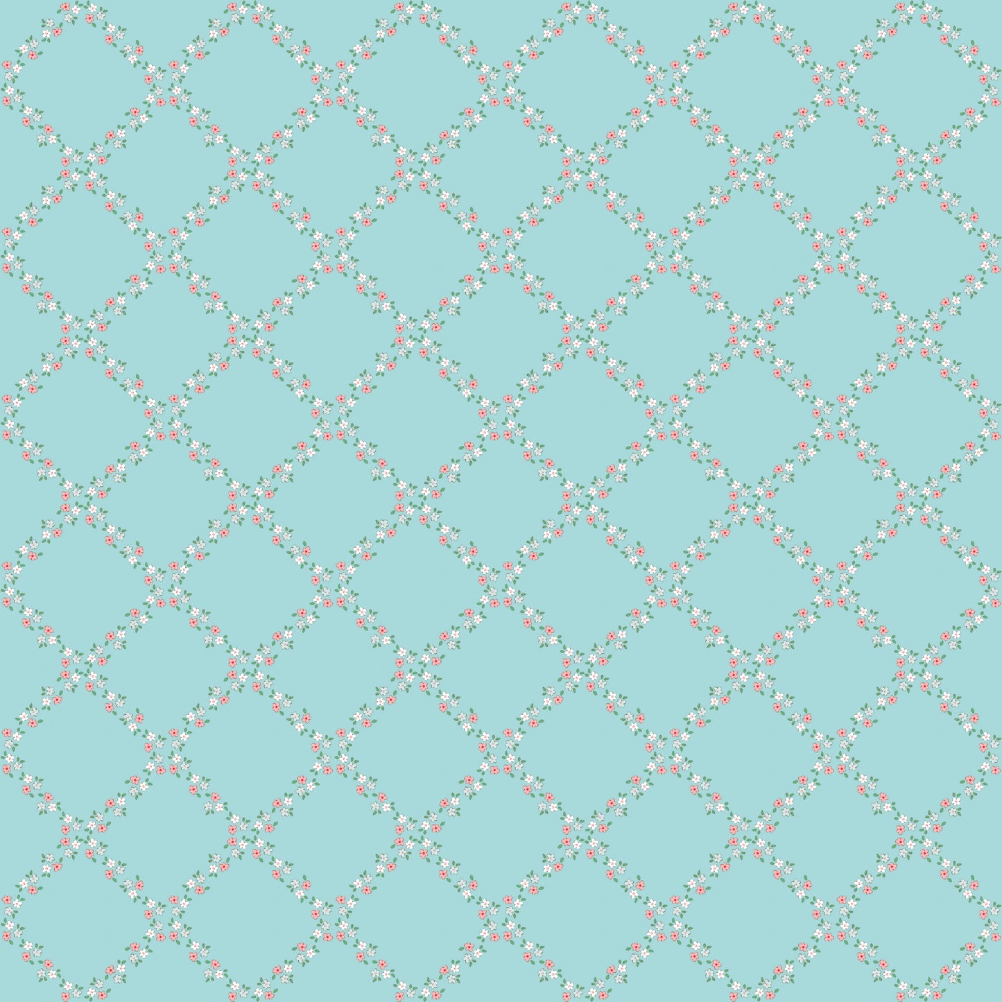 Whimsical Woodland Lattice Aqua