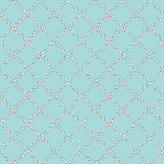 Whimsical Woodland Lattice Aqua