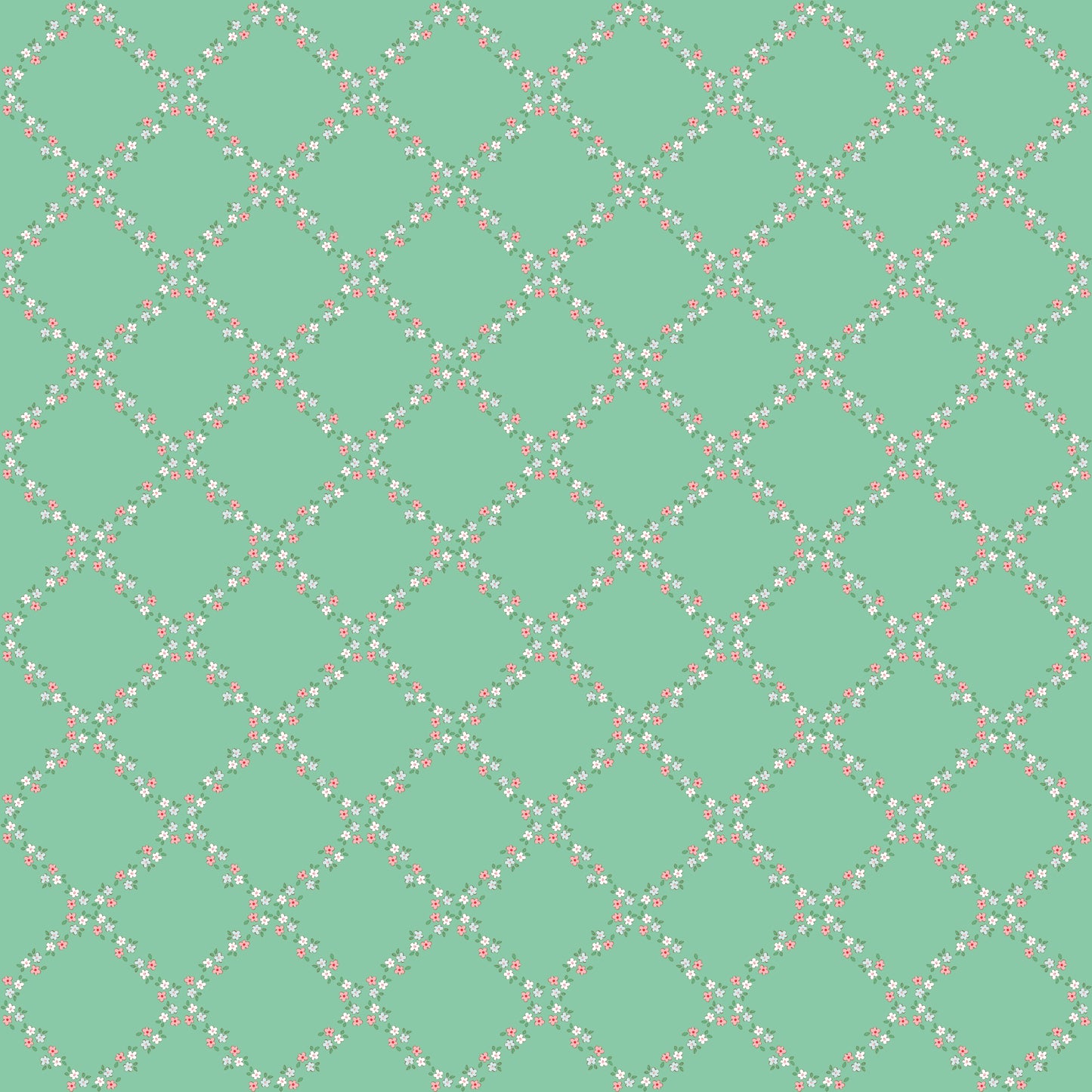 Whimsical Woodland Lattice Green