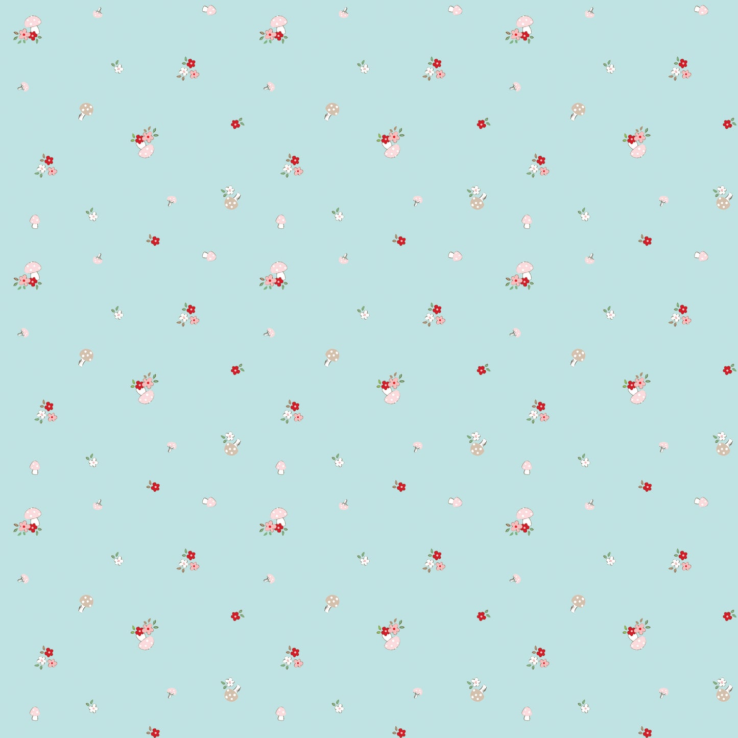 Whimsical Woodland Mushrooms Aqua