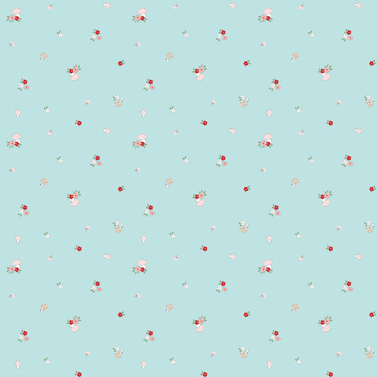 Whimsical Woodland Mushrooms Aqua