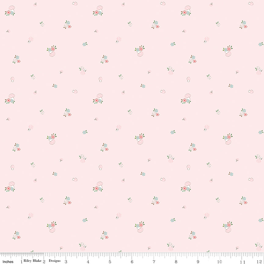 Whimsical Woodland Mushrooms Pink