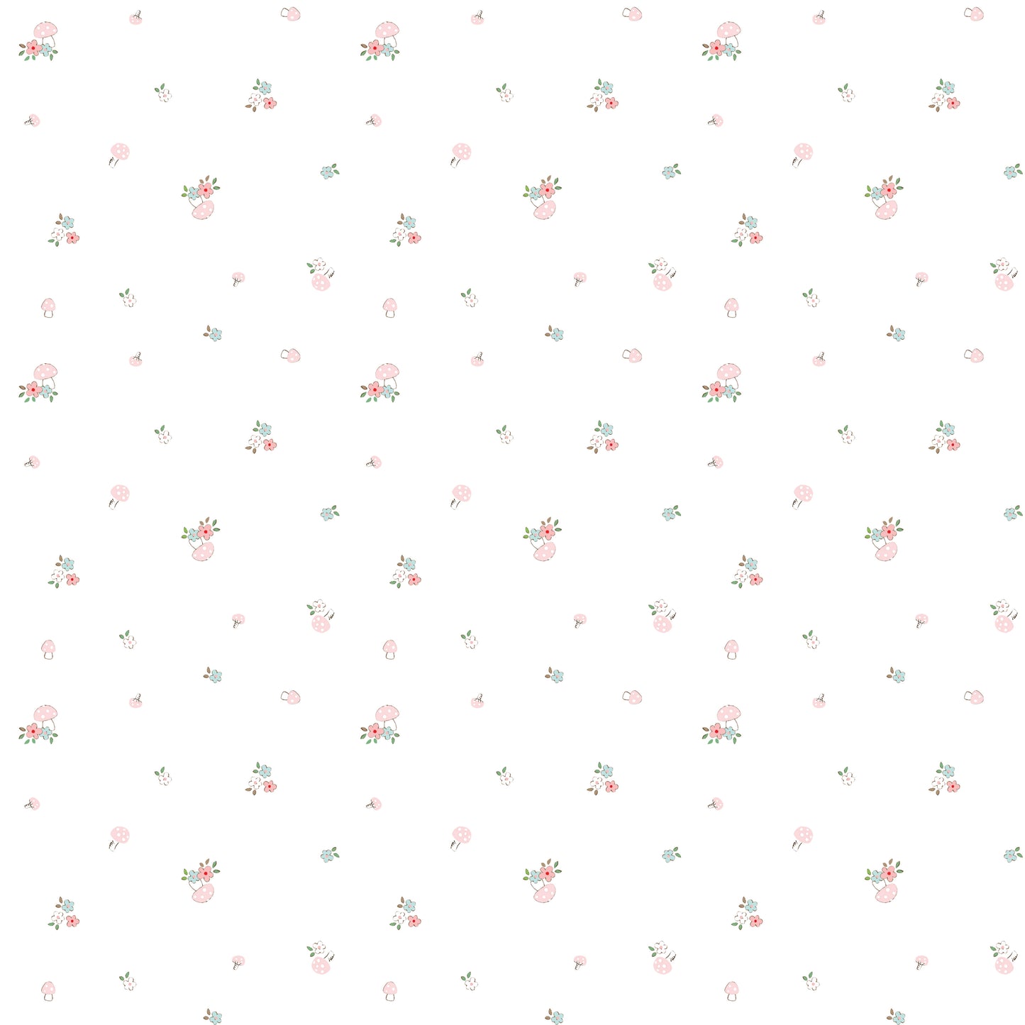 Whimsical Woodland Mushrooms White