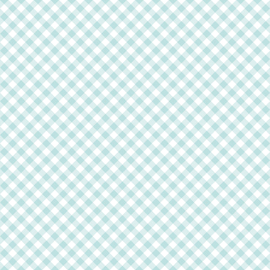 Whimsical Woodland Diagonal Gingham Aqua
