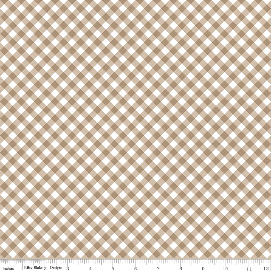 Whimsical Woodland Diagonal Gingham Natural