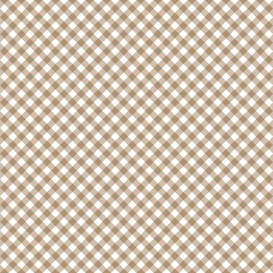 Whimsical Woodland Diagonal Gingham Natural
