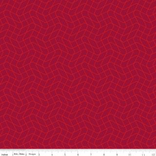 Quilt in Color Wavy Grid Red