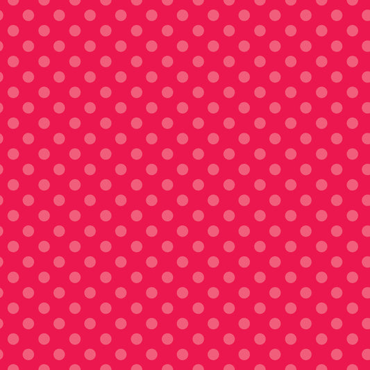 Gingerbread Kisses Polka Dots Red