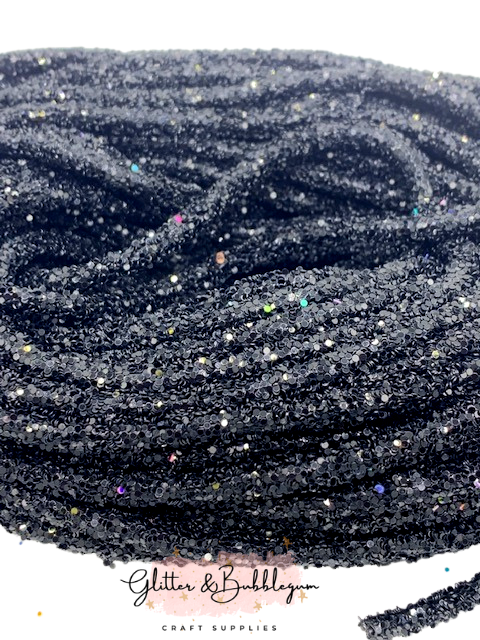 Chunky Glitter Tubing Black