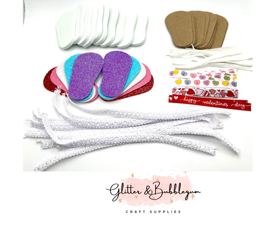 No Sew Valentine Flip Flop Kit for American Girl Dolls