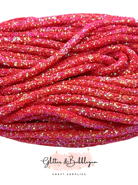 Chunky Glitter Tubing Red