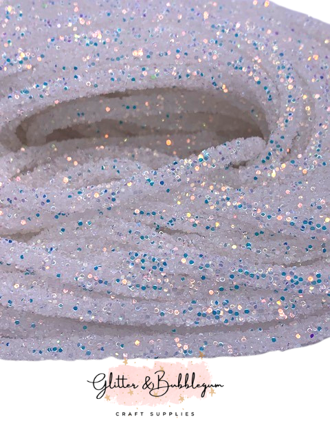 Chunky Glitter Tubing White with Blue