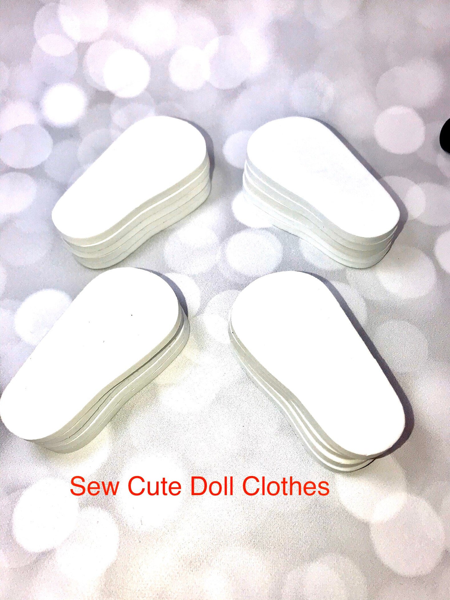 5mm Doll shoe soles to make shoes for 18 inch dolls such as American Girl  and white.