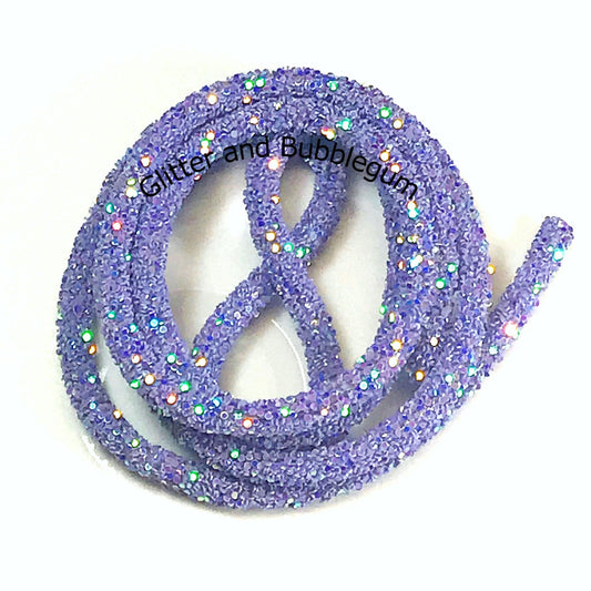 Chunky glitter tubing 6mm x 1 yard Purple