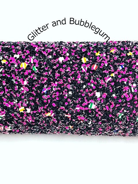 Fabric Sheet in Chunky Glitter Hot Pink Peppermint