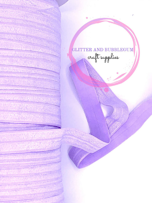 Fold Over Elastic Light Lilac 5/8 inch wide